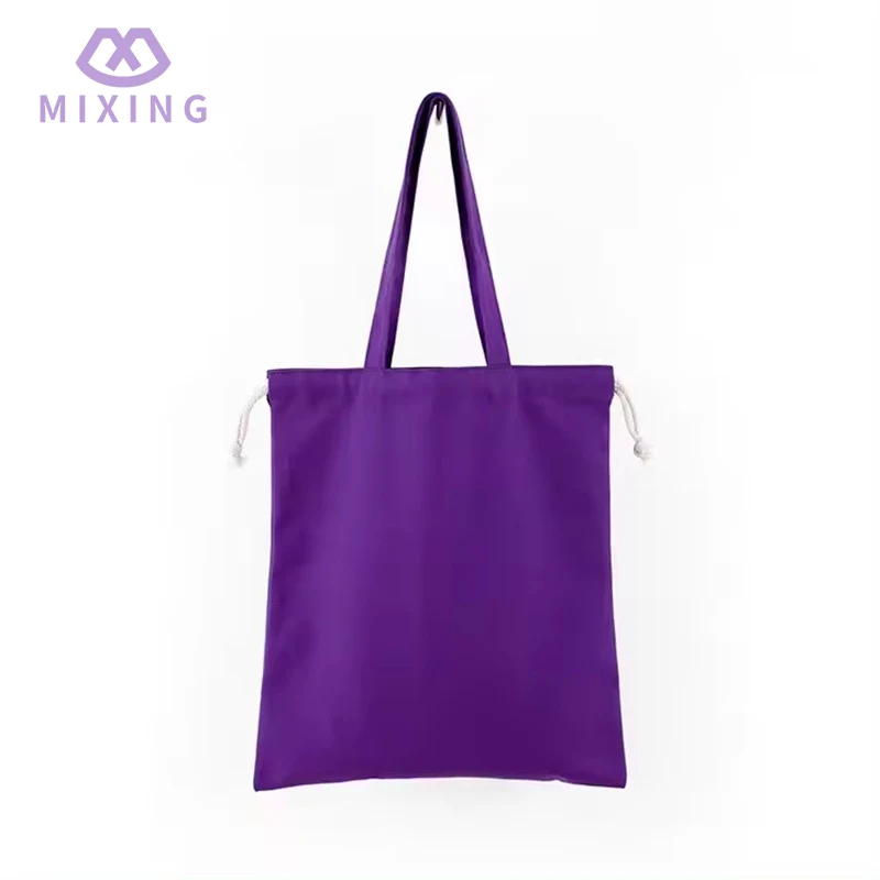 Sacola de ombro com cordão de lona